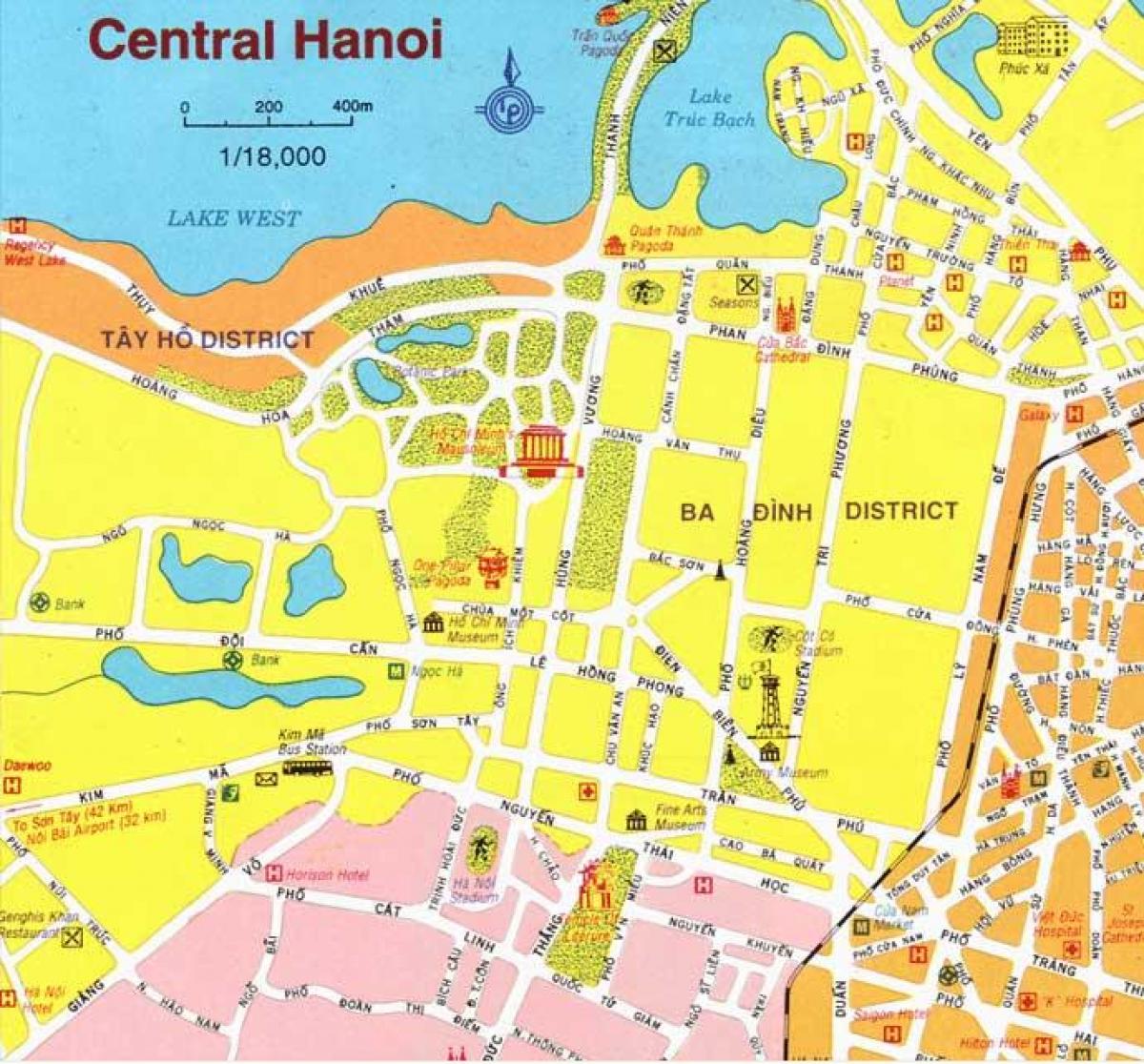 mapa centre mesta hanoj
