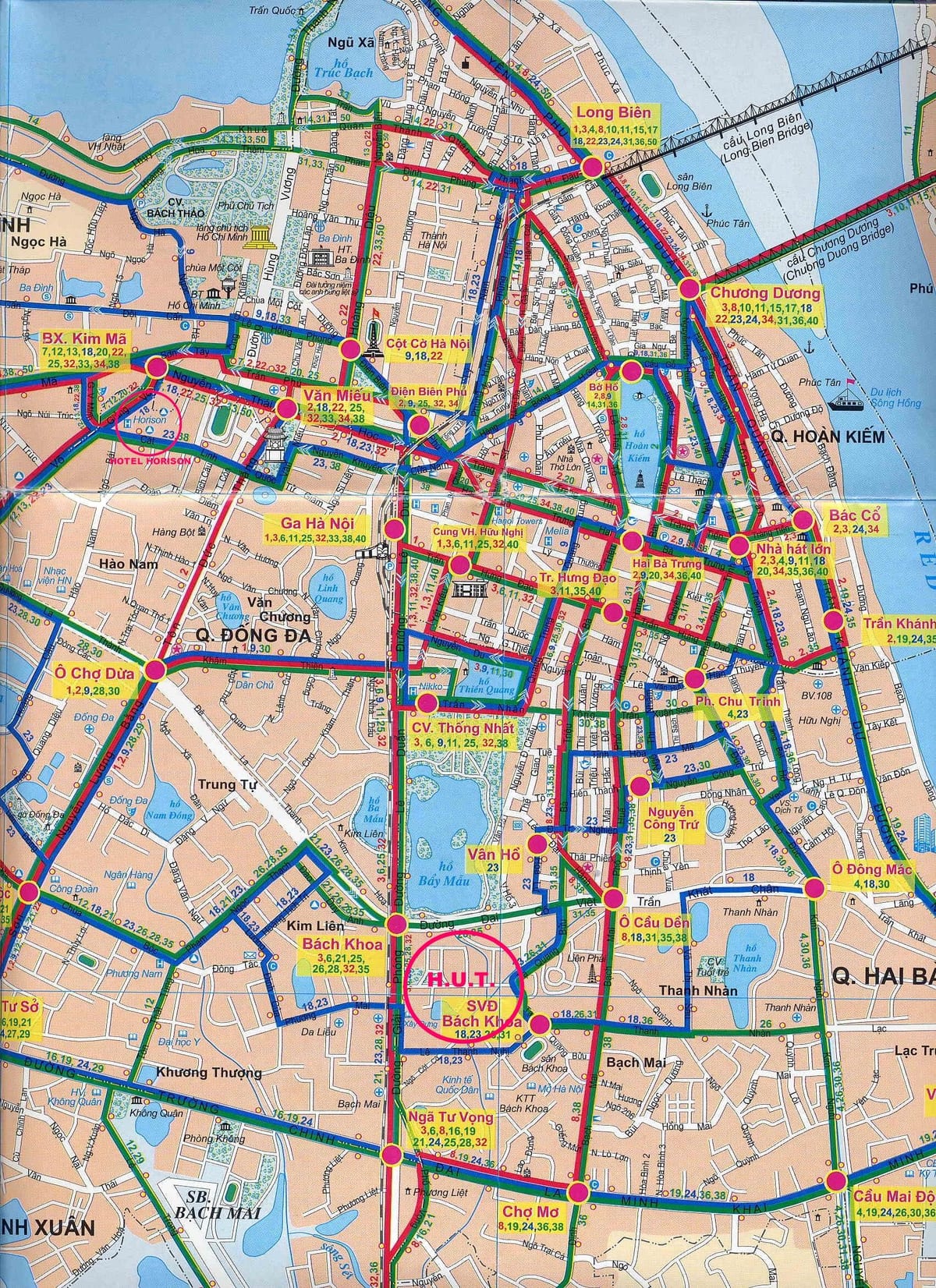 Mapa hanoji bus 17 trasy
