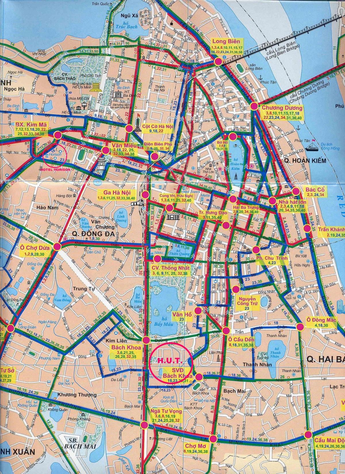 Mapa hanoji mestskej autobusovej dopravy