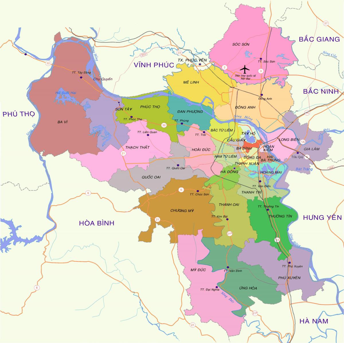 Mapa hanoji okres