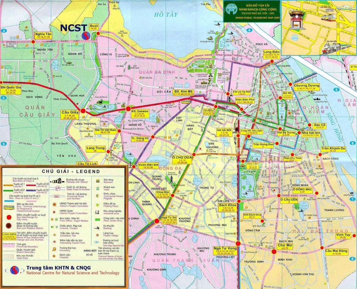 Mapa hanoji verejnej dopravy