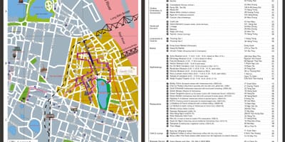Hanoi old quarter pešia prehliadka mapu