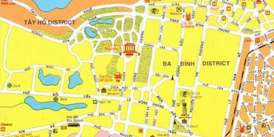 Mapa centre mesta hanoj