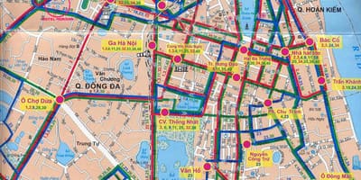 Mapa hanoji mestskej autobusovej dopravy